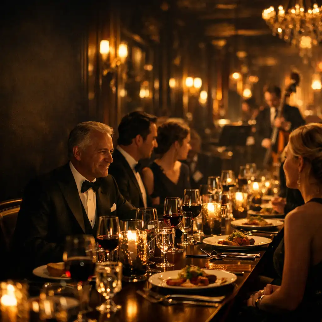 Elegancka kolacja firmowa w luksusowej restauracji